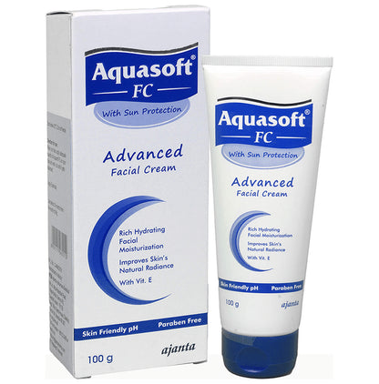 Aquasoft FC Advanced Facial Cream with Sun Protection | Paraben-Free Face Care Product with Vitamin E