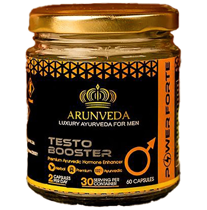 Arunveda Power Forte Testo Booster Capsule for Men (60 Each) - Classic Derma