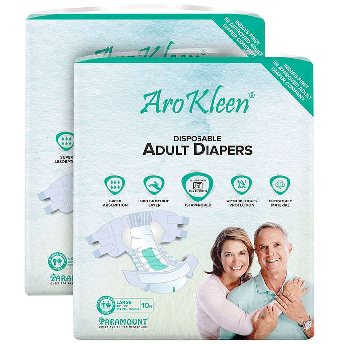 Arokleen Disposable Adult Diaper (10 Each) Large - Classic Derma