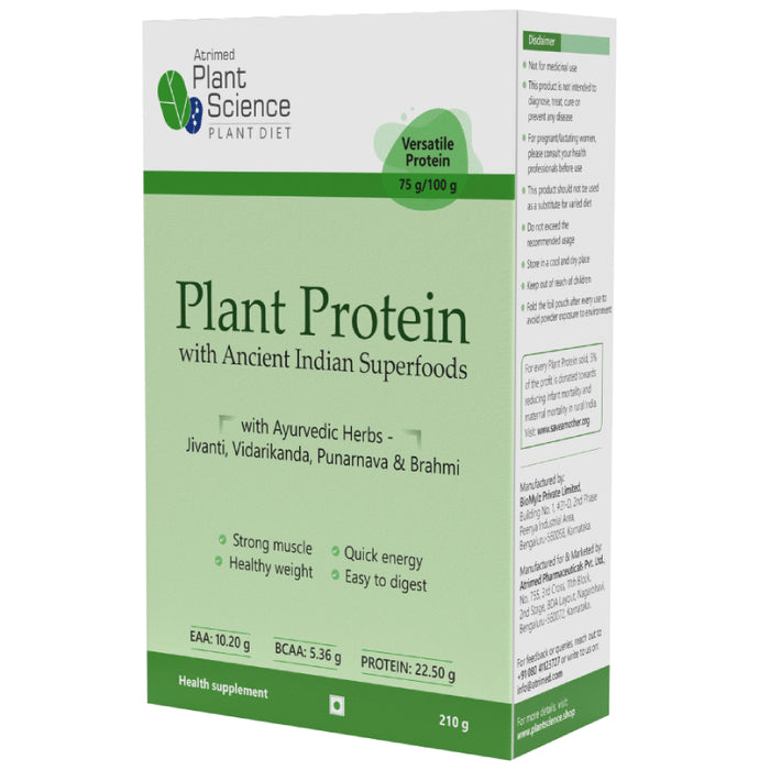 Atrimed Plant Science Plant Protein with Ancient Indian Superfoods - Classic Derma