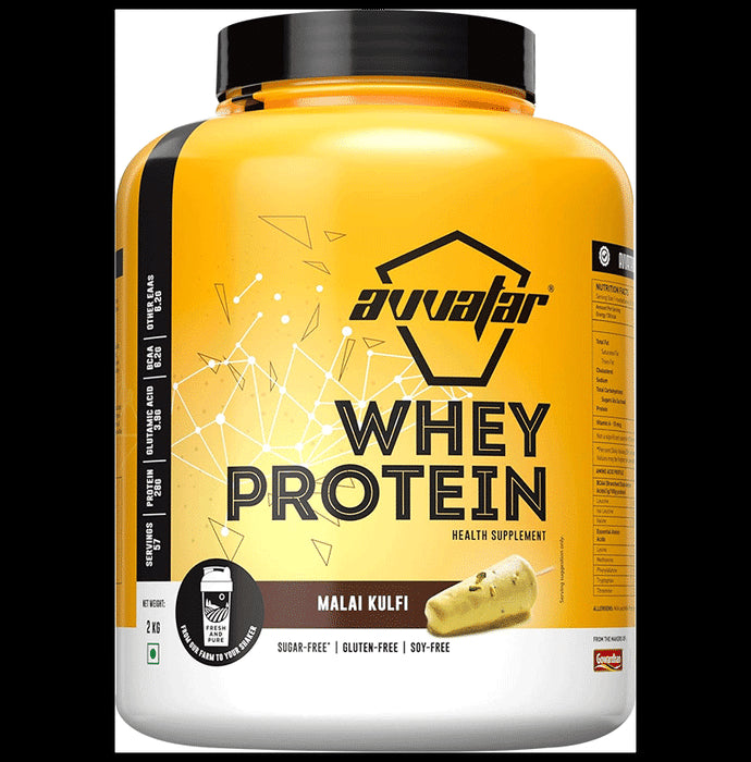 Avvatar Whey Protein Malai kulfi No Sugar - Classic Derma