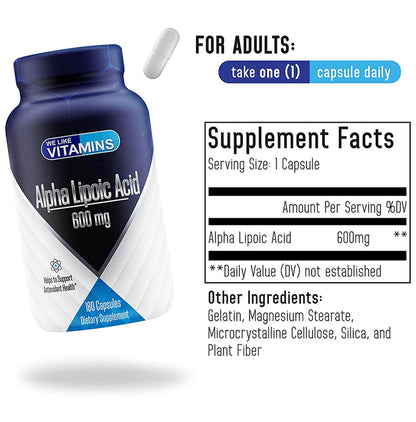 We Like Vitamins Alpha Lipoic Acid 600mg Capsule
