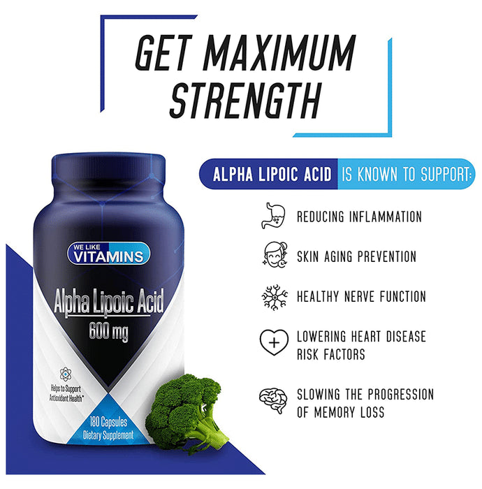 We Like Vitamins Alpha Lipoic Acid 600mg Capsule