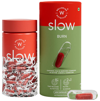 Wellbeing Nutrition Slow Burn with Capsimax Garcinia, Chromium & Liquid L-Carnitine Clinically Proven Capsule - Classic Derma