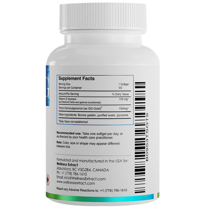 Wellness Extract GG Essential Geranylgeraniol 150mg Softgel