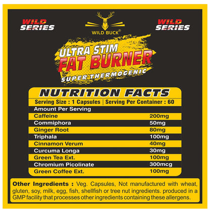 Wild Buck Ultra Stim Fat Burner Super Thermogenic Capsule