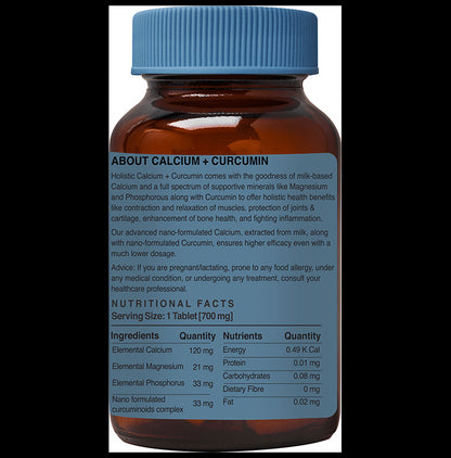 Zeroharm Sciences Holistic Calcium + Curcumin Tablet for Improving Joint Health and Strengthen Bones and Muscles