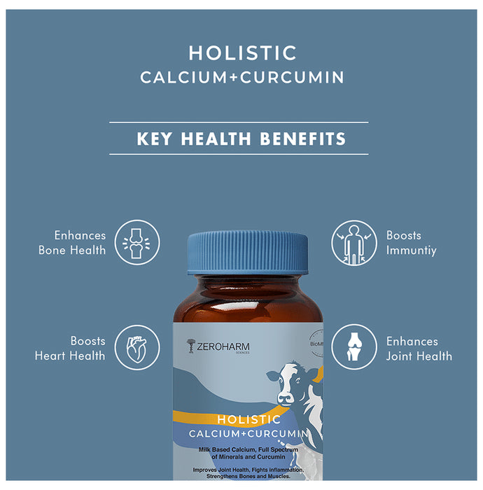 Zeroharm Sciences Holistic Calcium + Curcumin Tablet for Improving Joint Health and Strengthen Bones and Muscles