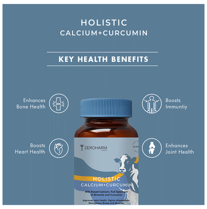 Zeroharm Sciences Holistic Calcium + Curcumin Tablet for Improving Joint Health and Strengthen Bones and Muscles