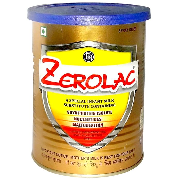 Zerolac Powder with Soy Protein Isolate, Nucleotides & Maltodextrin for Infants | Lactose & Sucrose Free - Classic Derma