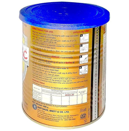 Zerolac Powder with Soy Protein Isolate, Nucleotides & Maltodextrin for Infants | Lactose & Sucrose Free