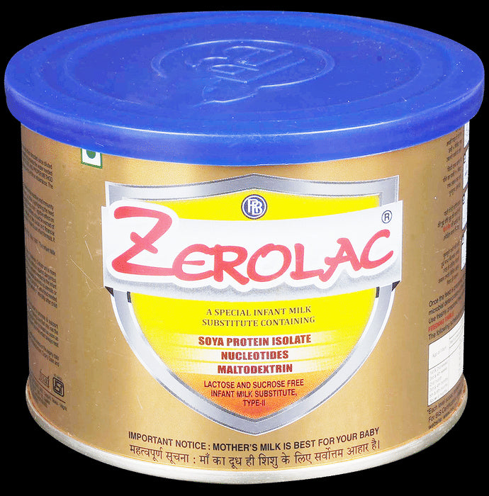 Zerolac Powder with Soy Protein Isolate, Nucleotides & Maltodextrin for Infants | Lactose & Sucrose Free - Classic Derma