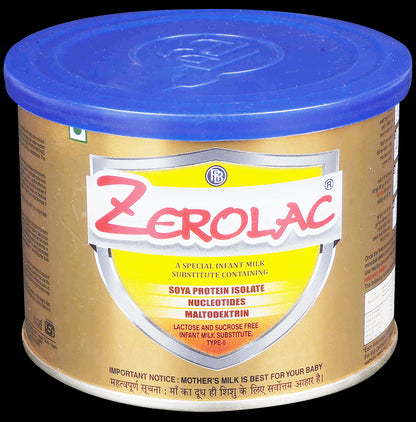 Zerolac Powder with Soy Protein Isolate, Nucleotides & Maltodextrin for Infants | Lactose & Sucrose Free - Classic Derma