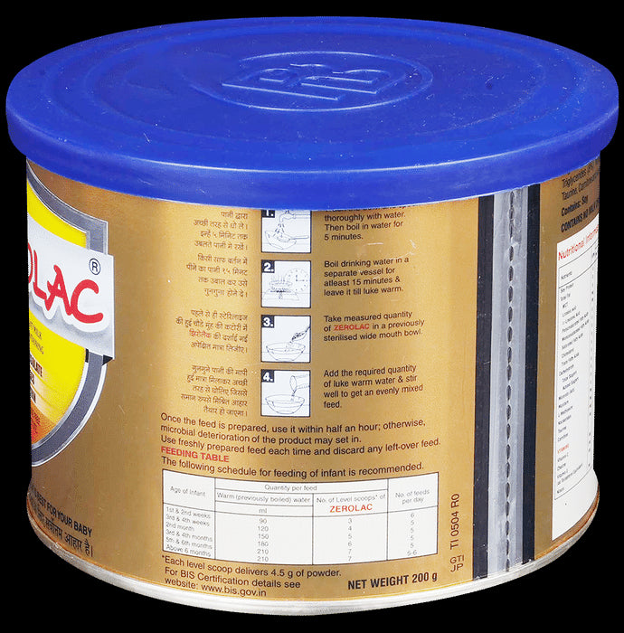 Zerolac Powder with Soy Protein Isolate, Nucleotides & Maltodextrin for Infants | Lactose & Sucrose Free