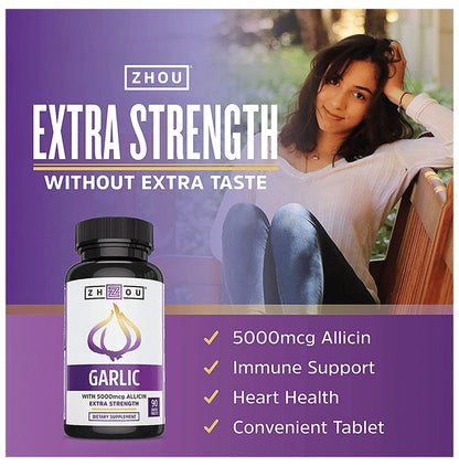 Zhzou Extra Strength Garlic With 5000mcg Allicin Coated Tablet