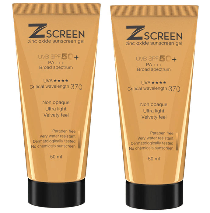 Zscreen Zinc Oxide Sunscreen Gel (50ml Each) SPF 50+ - Classic Derma