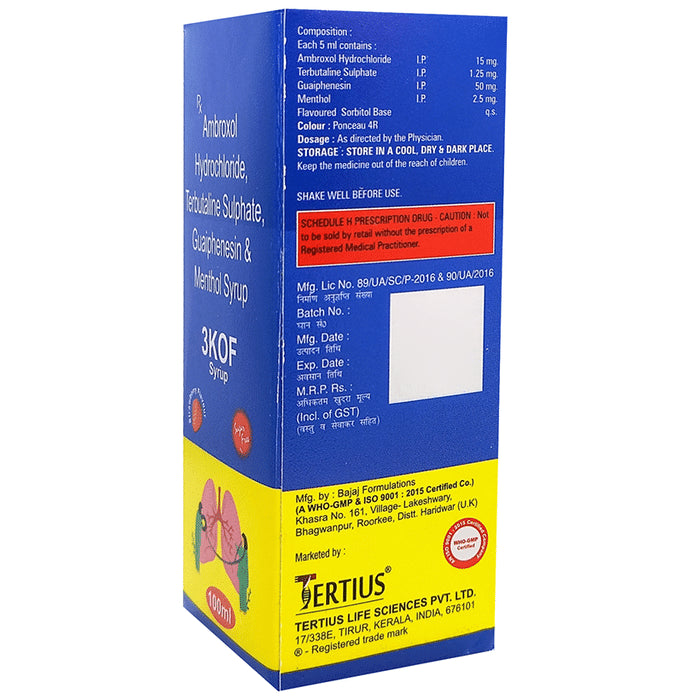 3Kof Syrup Strawberry Sugar Free