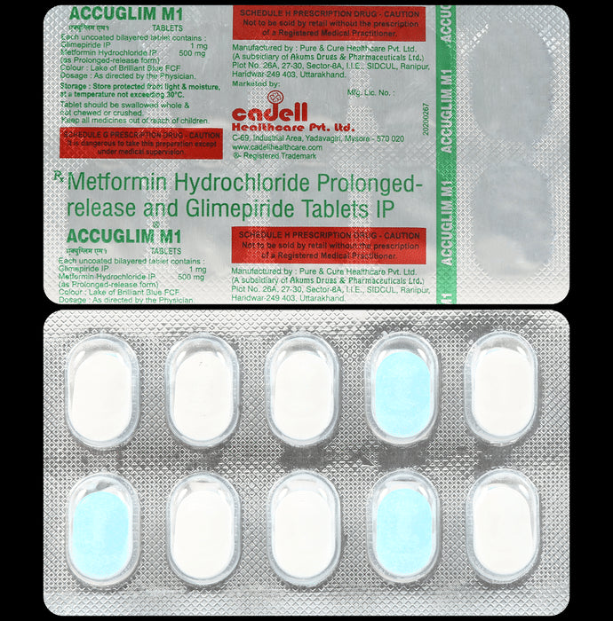 Accuglim M 1mg/500mg Tablet - Classic Derma
