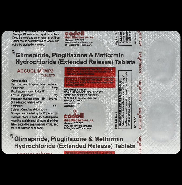 Accuglim MP 2mg/500mg/15mg Tablet