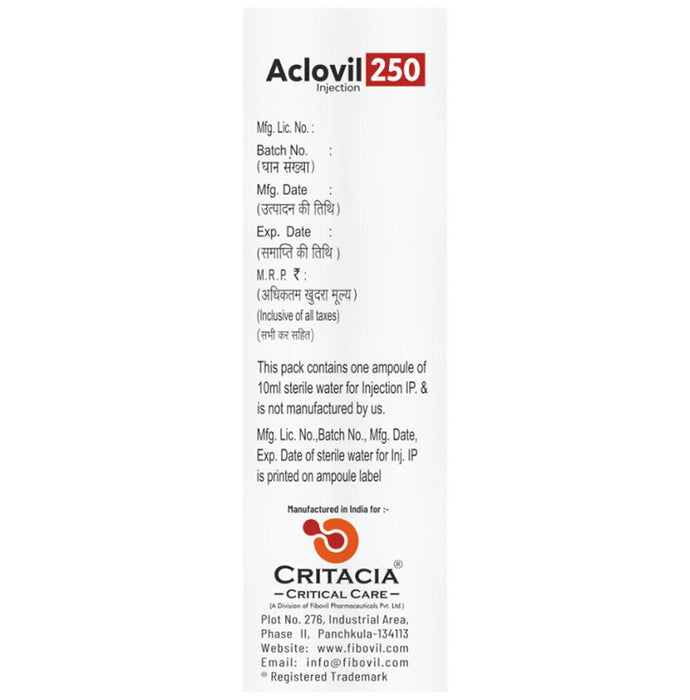 Aclovil 250mg Injection