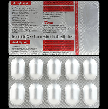 Actiglipt M 500mg/20mg Tablet - Classic Derma