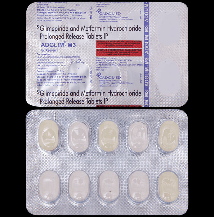 Adglim M 3mg/500mg Tablet PR - Classic Derma