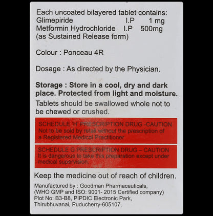 Adipride M 1mg/500mg Tablet SR