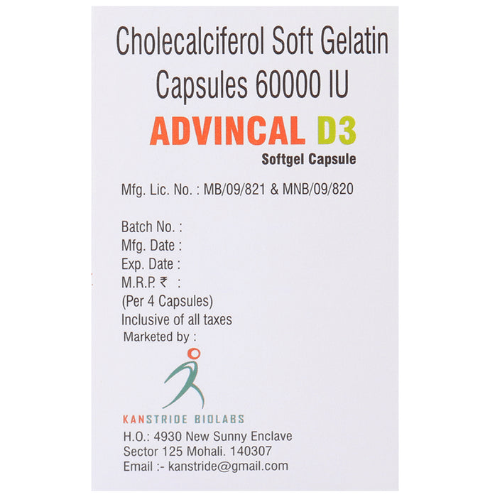 Advincal D3 Softgel Capsule