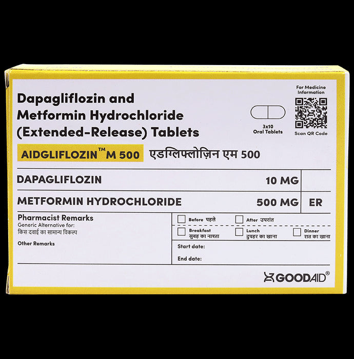 Aidgliflozin M 500 Tablet ER - Classic Derma