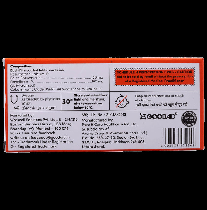 Aidrovastatin F 20/160 Tablet