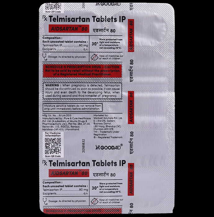 Aidsartan 80 Tablet
