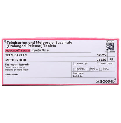 Aidsartan Beta 25 Tablet PR - Classic Derma