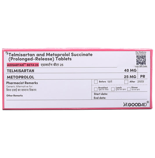 Aidsartan Beta 25 Tablet PR - Classic Derma