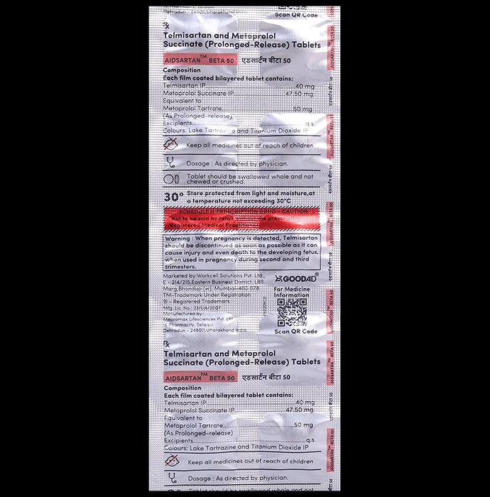 Aidsartan Beta 50 Tablet PR