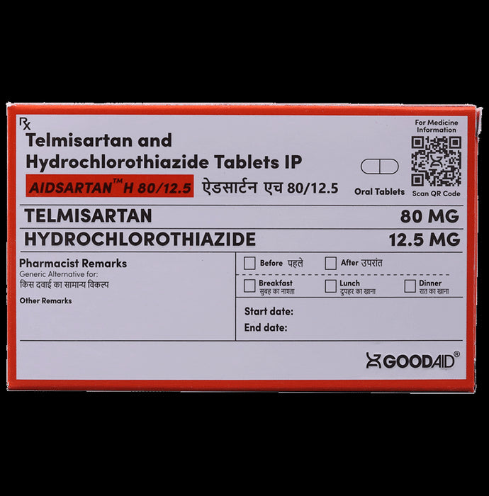 Aidsartan H 80/12.5 Tablet - Classic Derma