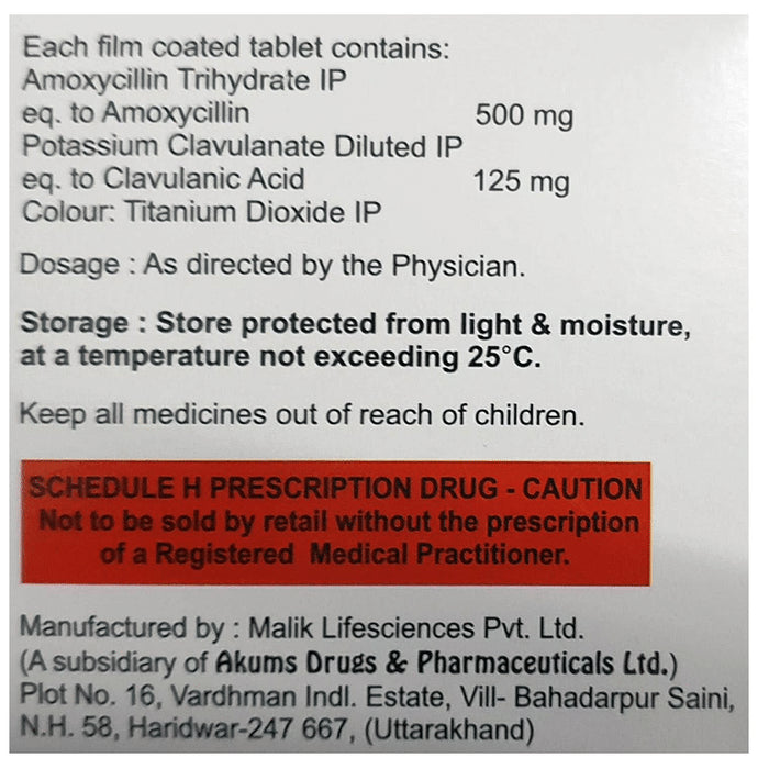 Ajumox-CV 625 Tablet