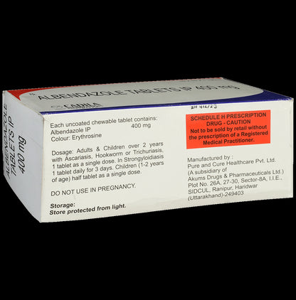 Albendazole 400mg Tablet