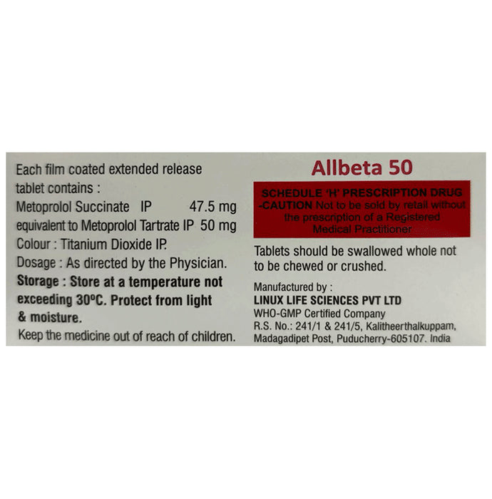 Allbeta 50 Tablet ER