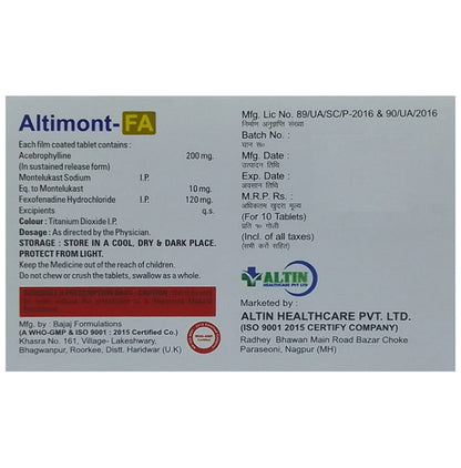 Altimont-FA Tablet SR