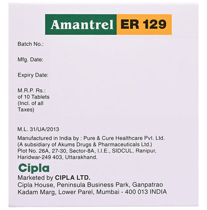 Amantrel 129mg Tablet ER