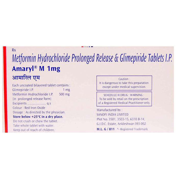 Amaryl M 1mg Tablet PR