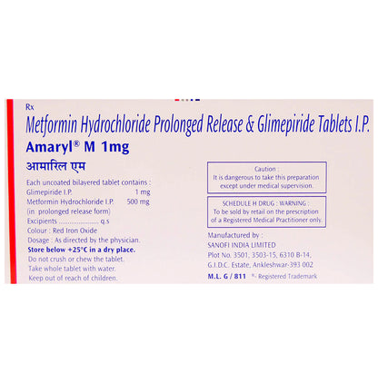 Amaryl M 1mg Tablet PR