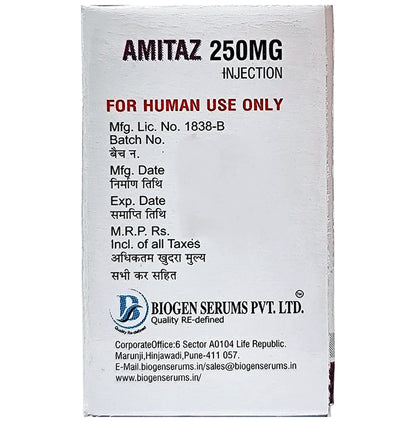 Amitaz 250MG Injection