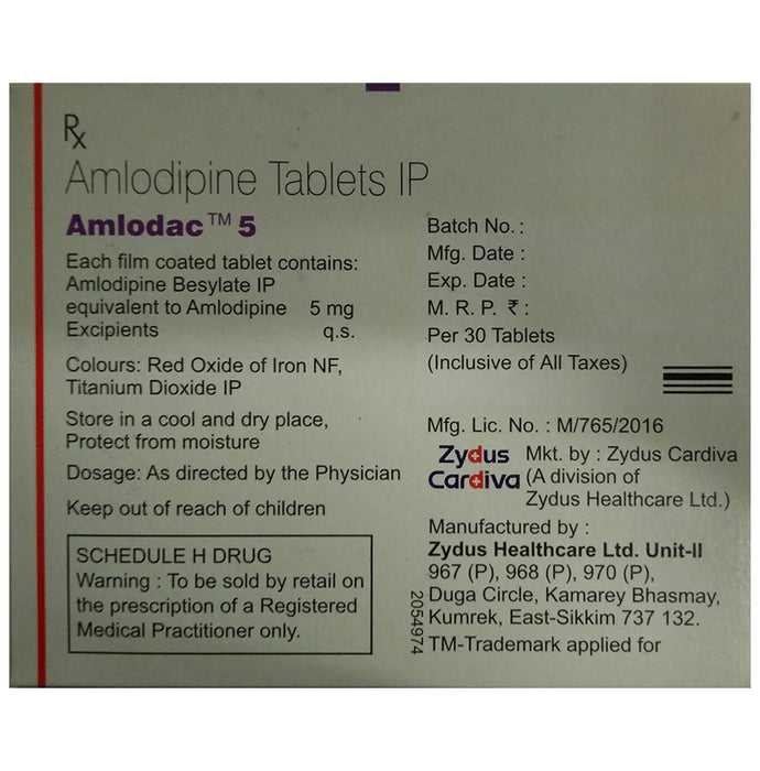 Amlodac 5 Tablet