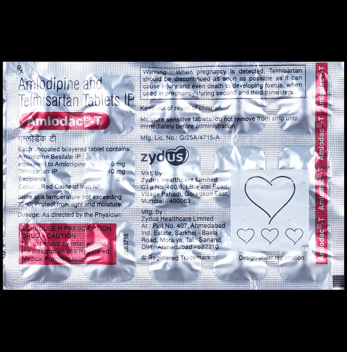 Amlodac T 40 mg/5 mg Tablet