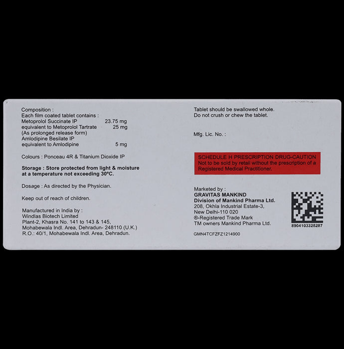Amlokind Beta 5mg/25mg Tablet PR