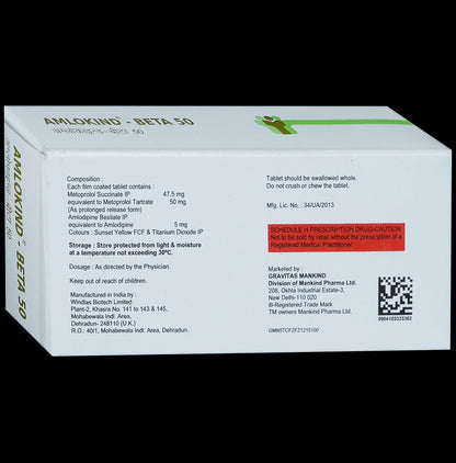 Amlokind-Beta 50 Tablet PR