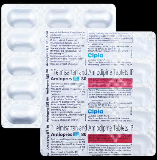 Amlopres TL 80mg/5mg Tablet - Classic Derma