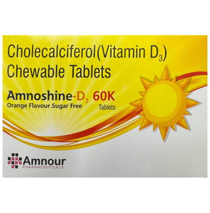 Amnoshine-D3 60K Chewable Tablet Orange Sugar Free - Classic Derma