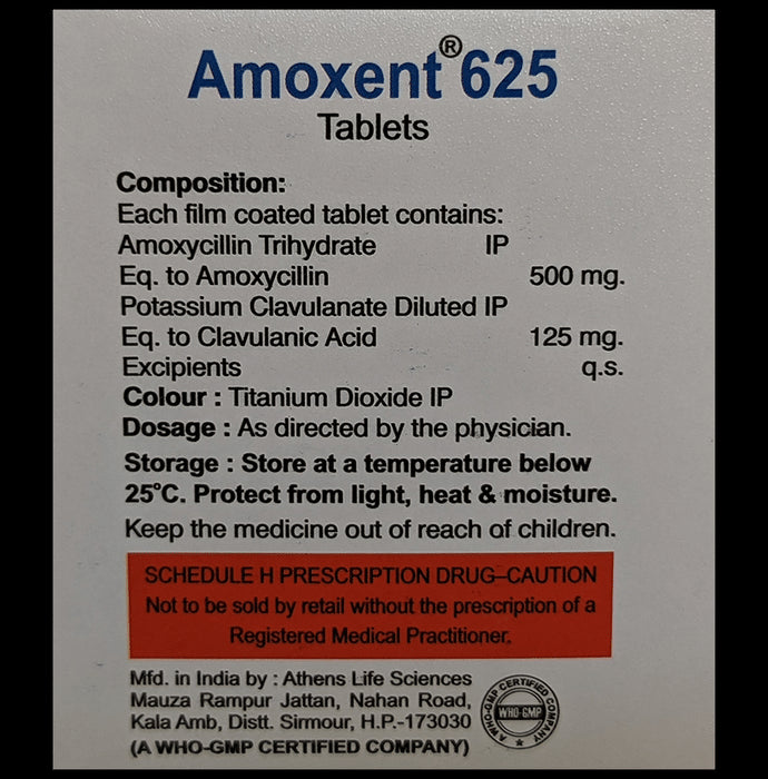Amoxent 625 Tablet